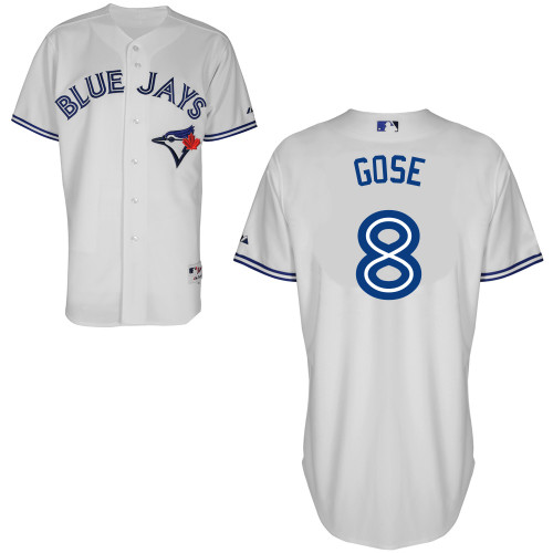 Anthony Gose #8 MLB Jersey-Toronto Blue Jays Men's Authentic Home White Cool Base Baseball Jersey
